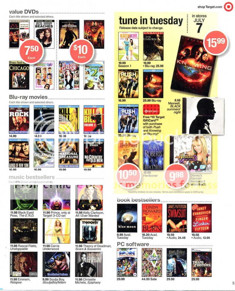 Weekly Videogame and Movie Ads Week of 7/5/09 HDMovie Room